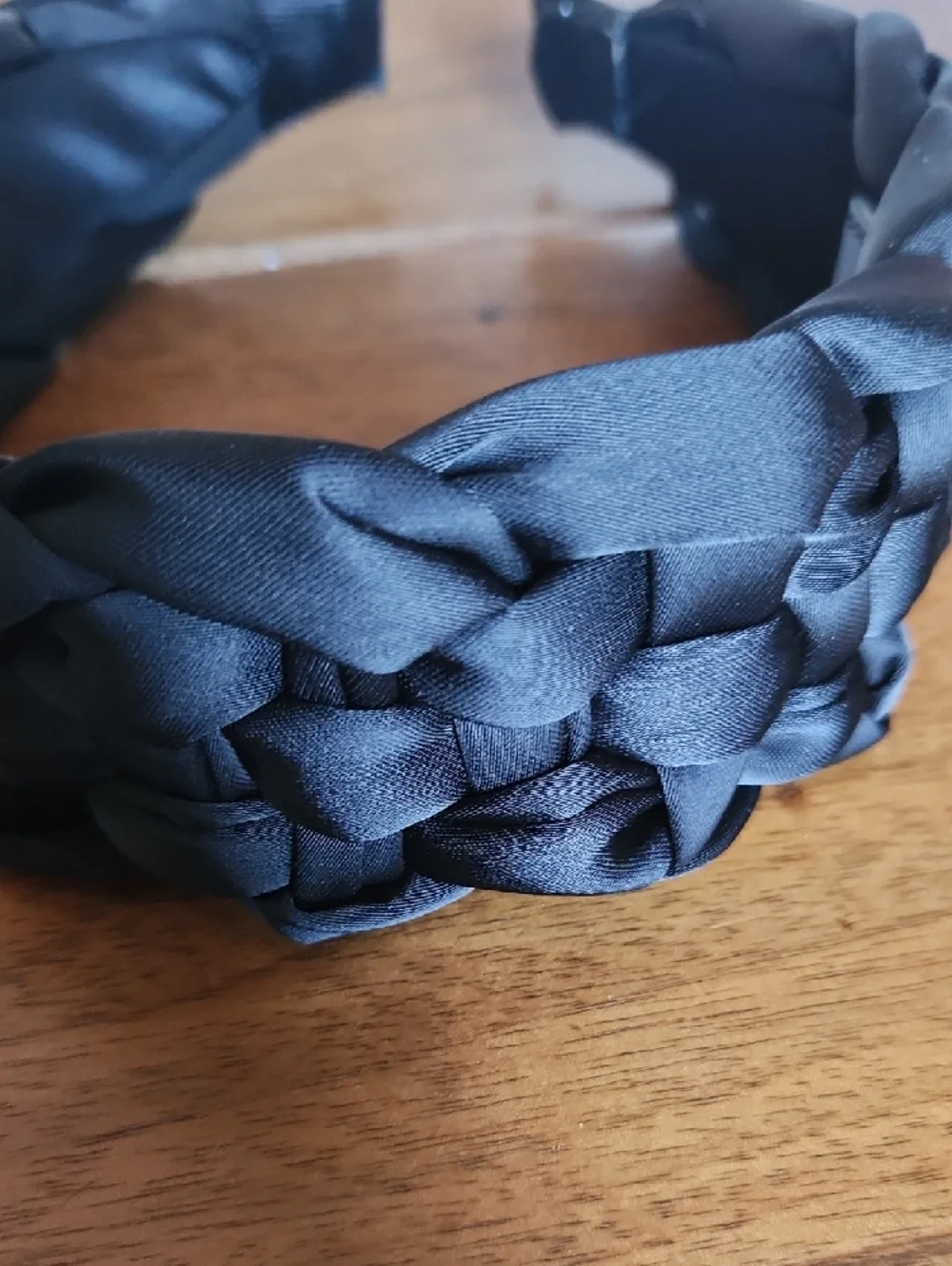 Fashion Nova Black Braided Satin Headband